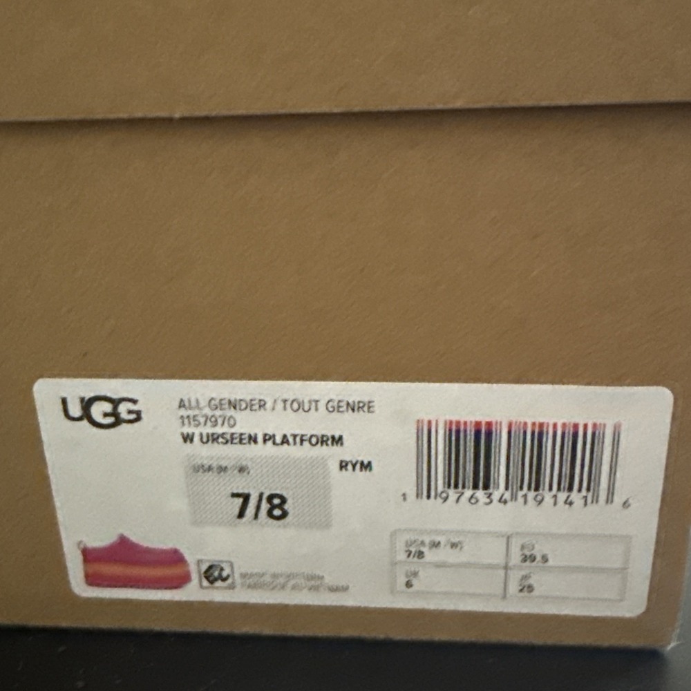 UGG Urseen Platform Clogs Womens 8 Pink Rainbow Sole Slip On Shoes NIB - Picture 3 of 3